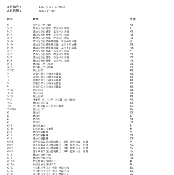 2011年奔驰R300L燃油泵电路图