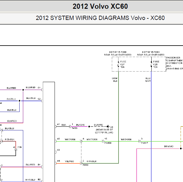 2012年沃尔沃XC60 座椅电路图