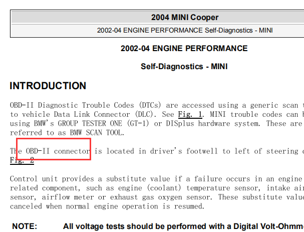 2004年宝马迷你Cooper发动机和变速箱诊断资料