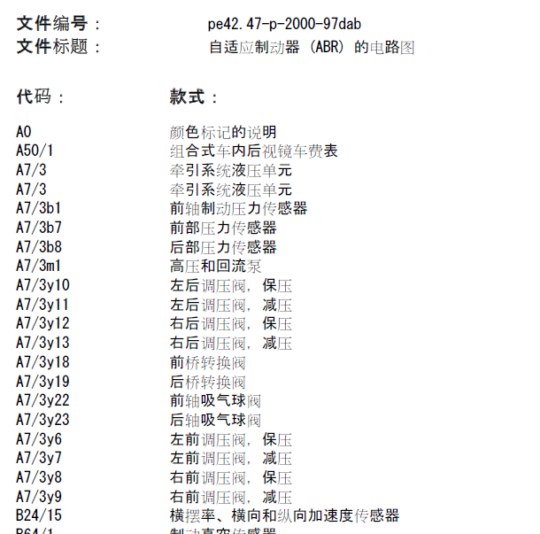 奔驰E260刹车系统电路图