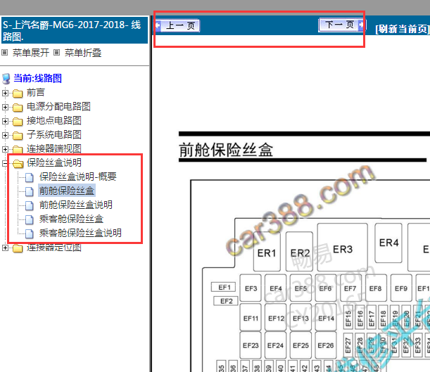 2017-2018年名爵6保险丝资料