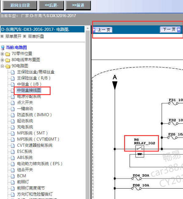 16年东南DX3  IG2继电器电路图