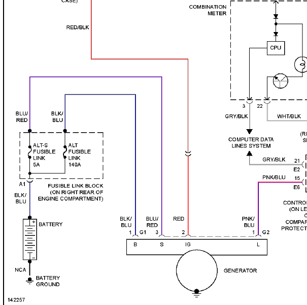 2001年雷克萨斯LS430 发电机电路图