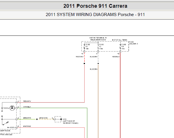 2011年保时捷911底盘电路图