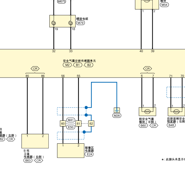 19年轩逸经典前碰撞区传感器电路图