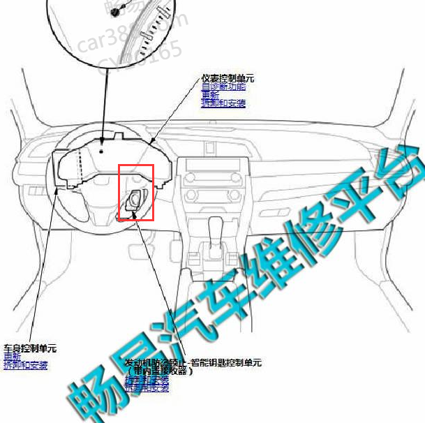 2016年本田思域智能钥匙控制模块位置
