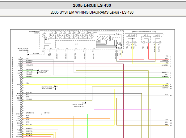 2005年 LS430发动机线路图