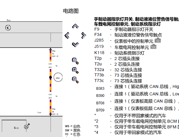 2017年大众桑塔纳仪表背景灯电路图