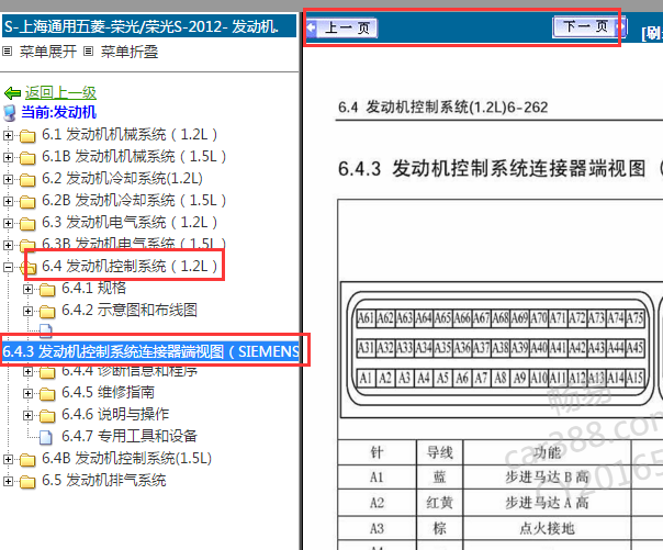 2012年五菱荣光发动机针脚