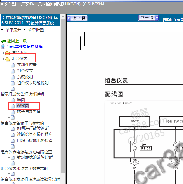 2014年纳智捷6仪表电路图
