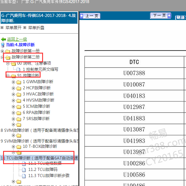 2017年传奇GS4变速箱故障码