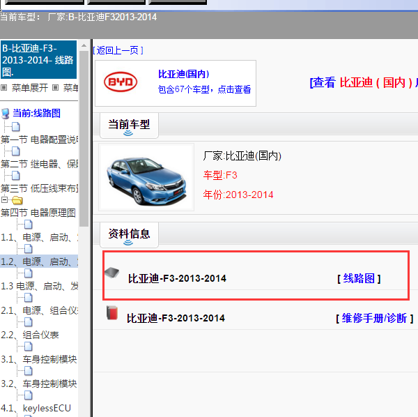 2014年比亚迪F3全车电路图
