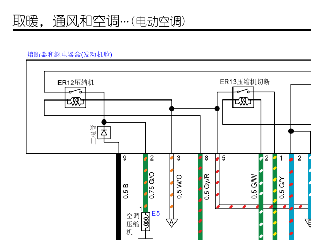 2015年五十铃瑞迈的空调电路
