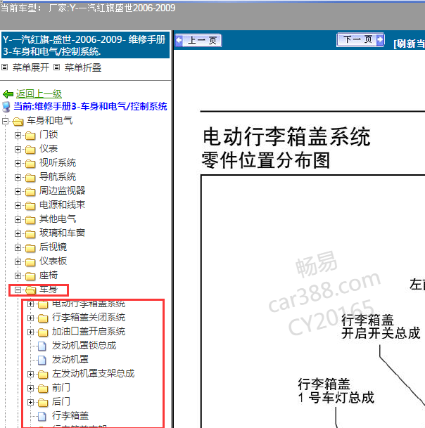 2006-2009年红旗盛世尾门维修手册