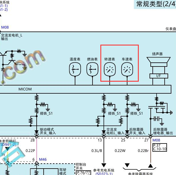 2017年现代悦动仪表电路图