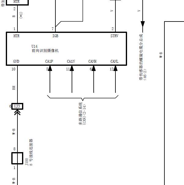 雷克萨斯RX450H前相机电路图