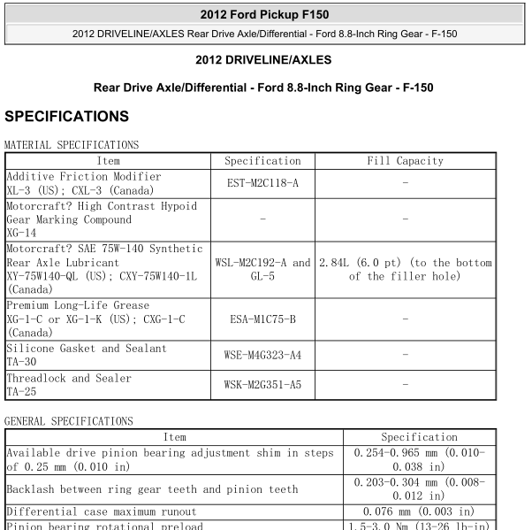 2012年福特猛禽后半轴维修手册