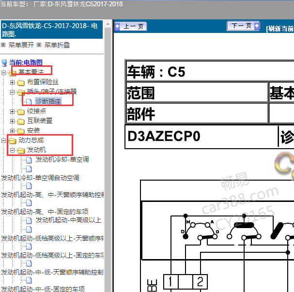2017年雪铁龙C5网络诊断电路图