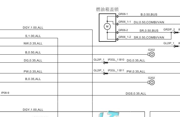 2015-2018年大通G10油箱盖电路图