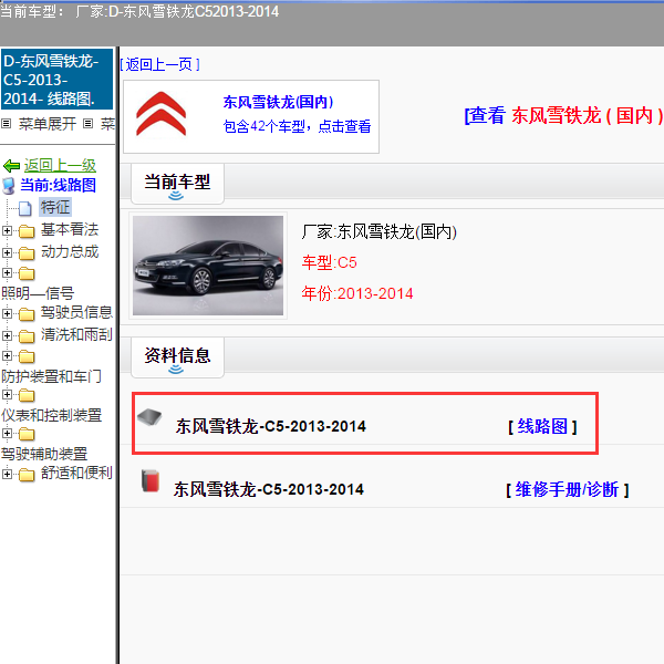 2014年雪铁龙C5全车电路图