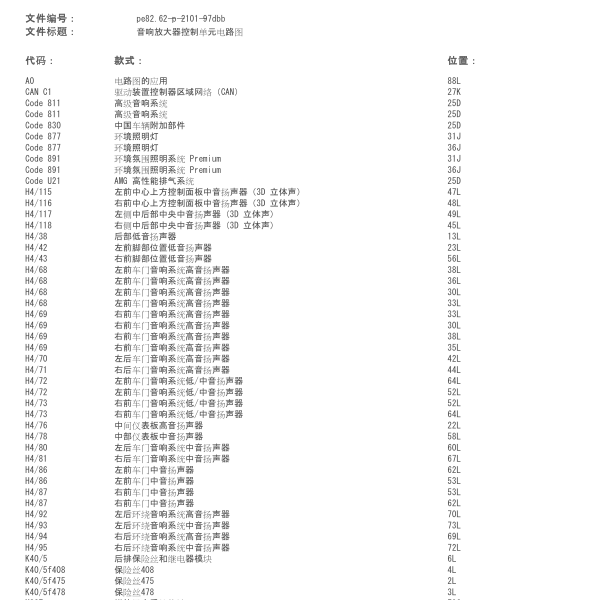 奔驰E300L音响电路图