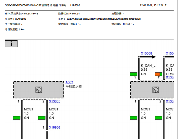 2008年宝马X6网络通讯电路图