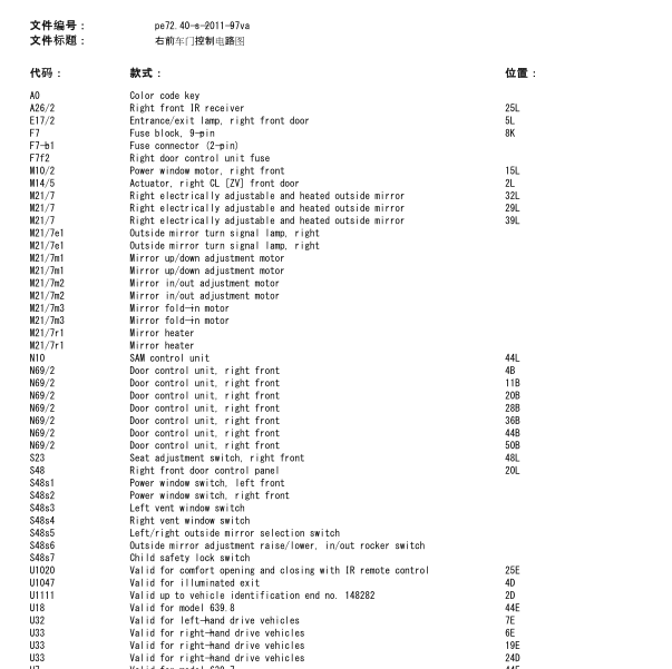 2006年奔驰唯雅诺遥控电路图
