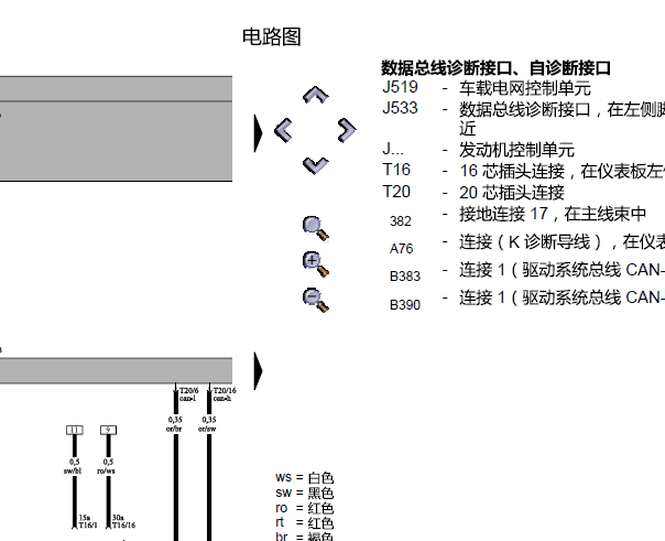 2006年大众速腾发动机电脑通讯电路图