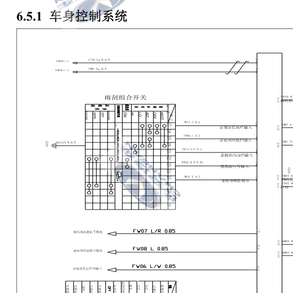 2016年长安CS35车身雨刮电路图