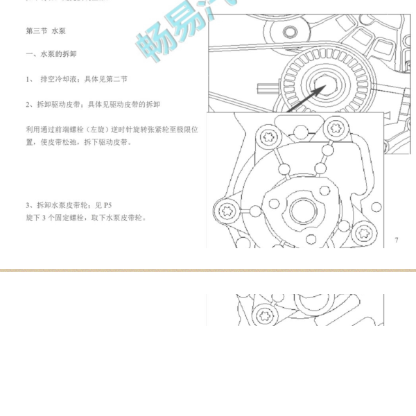 2018年宋MAX水泵相关位置