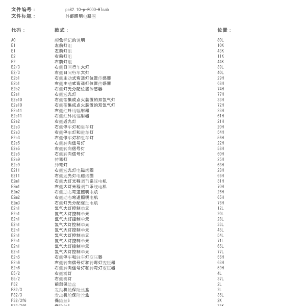 2011年奔驰S300L灯光电路图