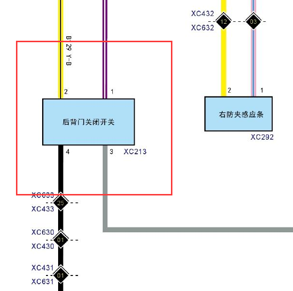 2017年长城VV5 尾门开关电路图