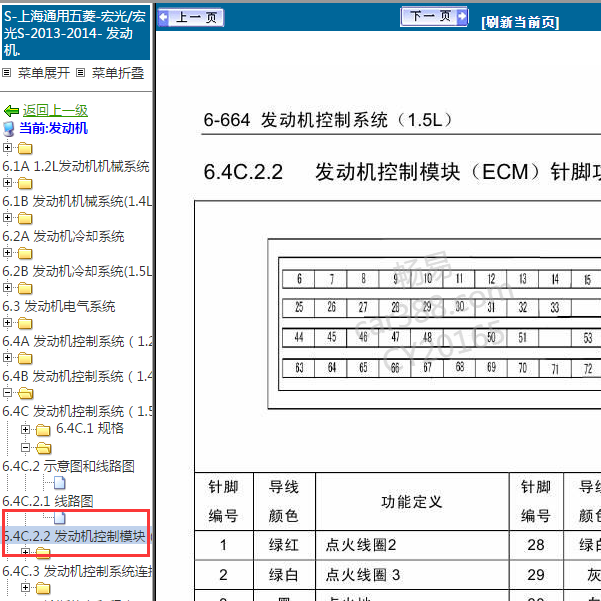 2014五菱宏光发动机针脚