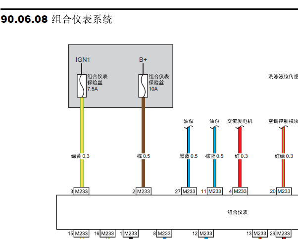 2017年北汽威旺S50仪表电路图