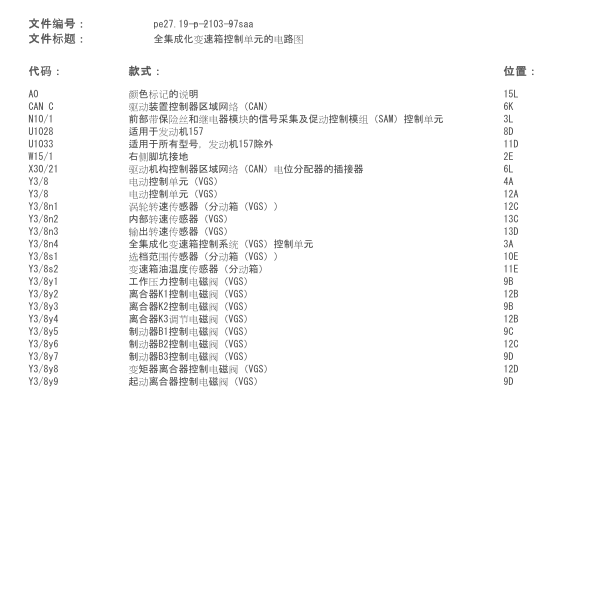 2008年奔驰S300变速箱电路图