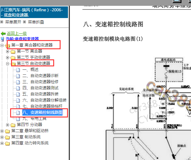 2006年江淮瑞风变速箱电路图