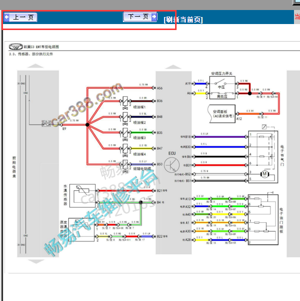 2015年凯翼C3节气门电路图