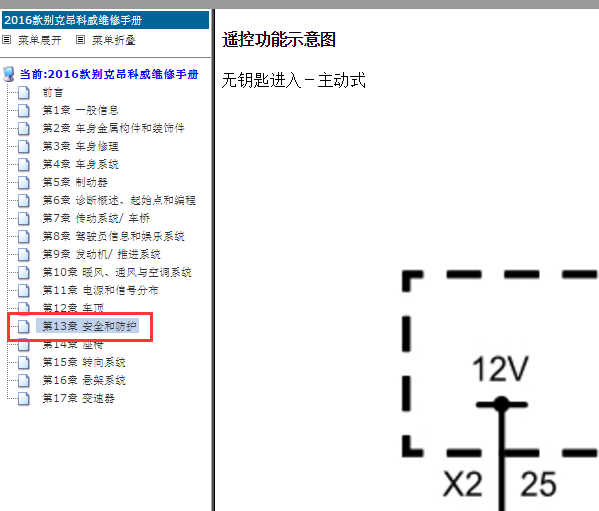 16年别克昂科威无钥匙进入模块电路图
