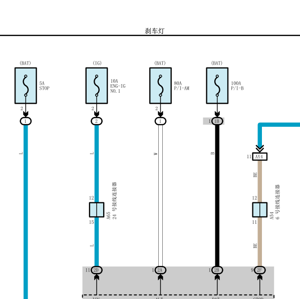 2014皇冠刹车灯电路图