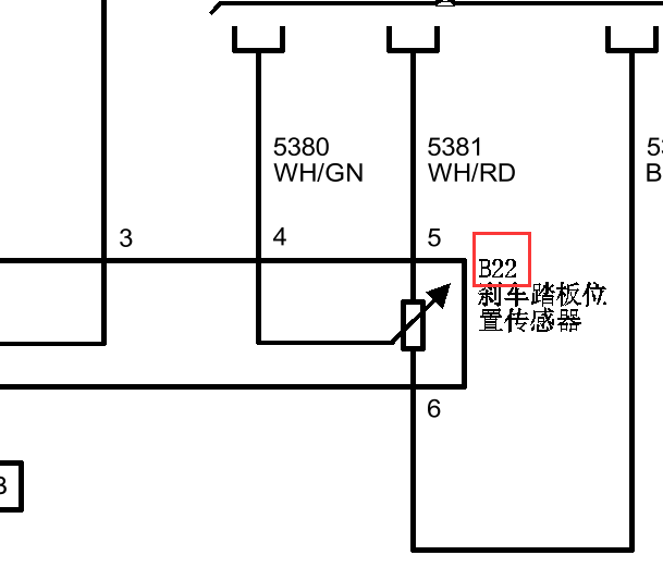 2014年别克昂科拉刹车踏板位置传感器电路图