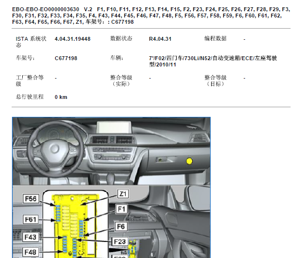 2010年宝马730保险丝继电器资料