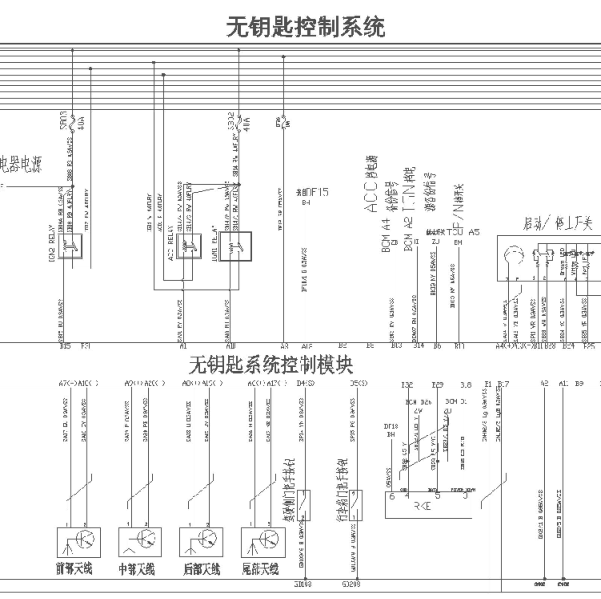 2017年欧尚A800无钥匙电路图
