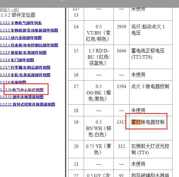 2011别克君威雾灯继电器