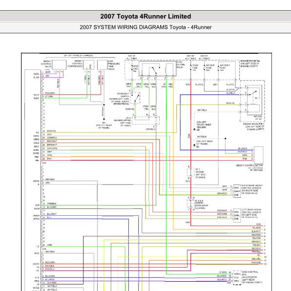 2007年普拉多空气悬挂系统电路图