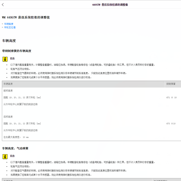 2018年保时捷卡宴悬架校准资料
