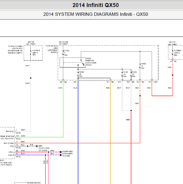 2014年英菲尼迪QX50 巡航系统电路图