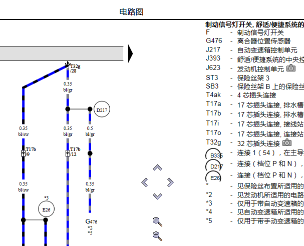 2012年奥迪A6刹车灯开关电路图