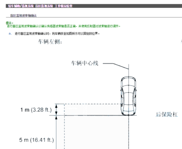 2018年丰田埃尔法盲区监测系统校准资料