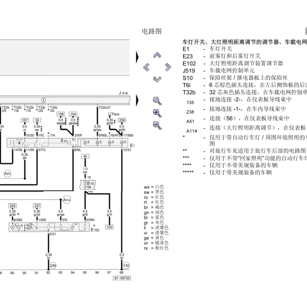 2004年奥迪A4大灯控制单元电路图