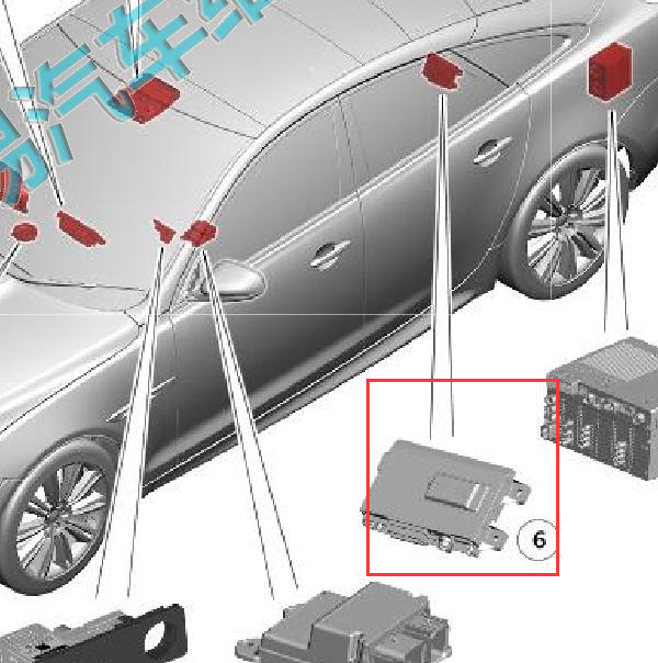 2017年捷豹X351 远程通讯模块位置